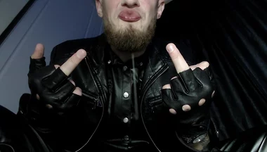 All-leather Alpha -dominates and Humiliates with Spit and Shoe