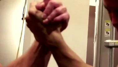 Amateur Fitness Guys Arm Wrestle in the Gym
