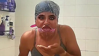Kris Reelz - Self Face Spit,agagging on a Mouth Ring