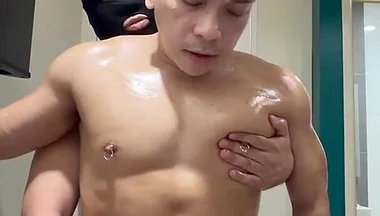 Finally Over. Asia Twink Get Handjob and Nippleplay
